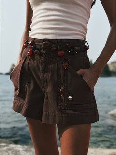 Celene Denim Short - Chocolate