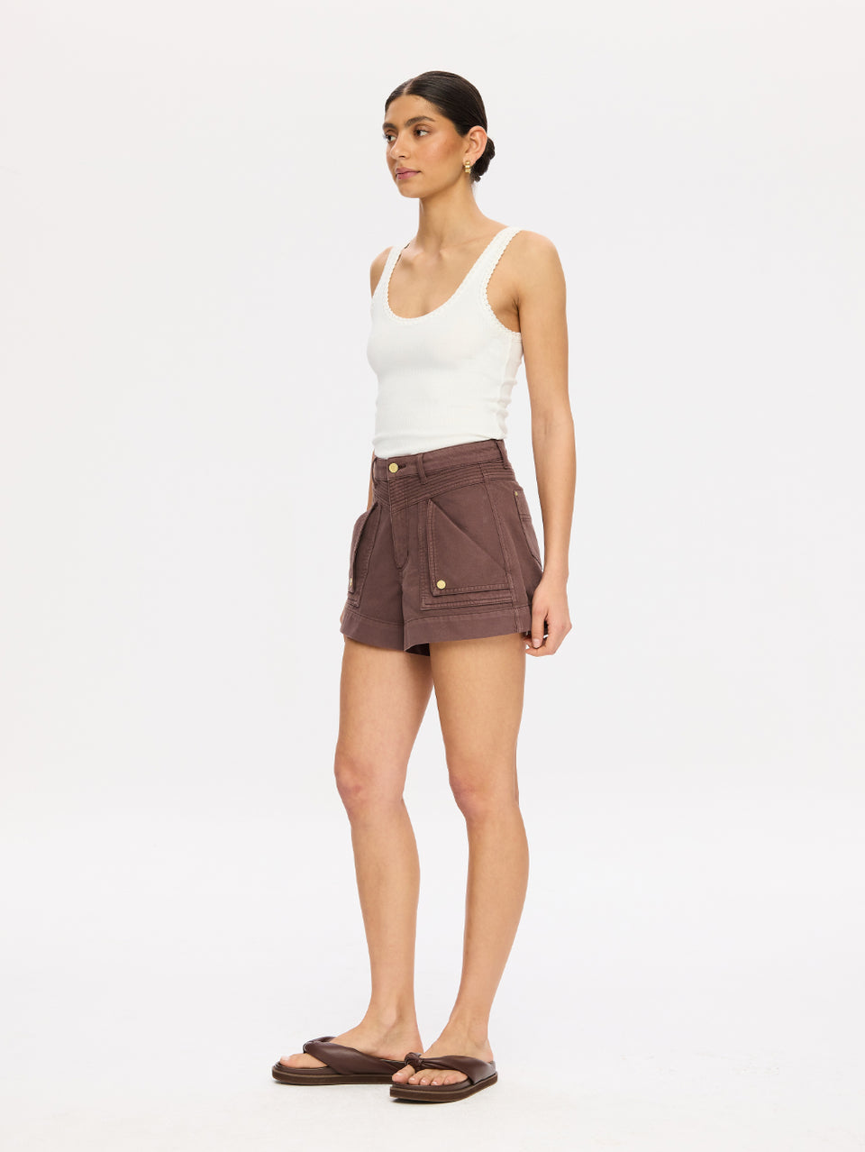 Celene Denim Short - Chocolate
