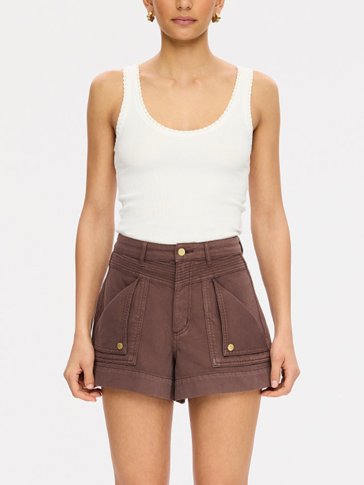 Celene Denim Short - Chocolate