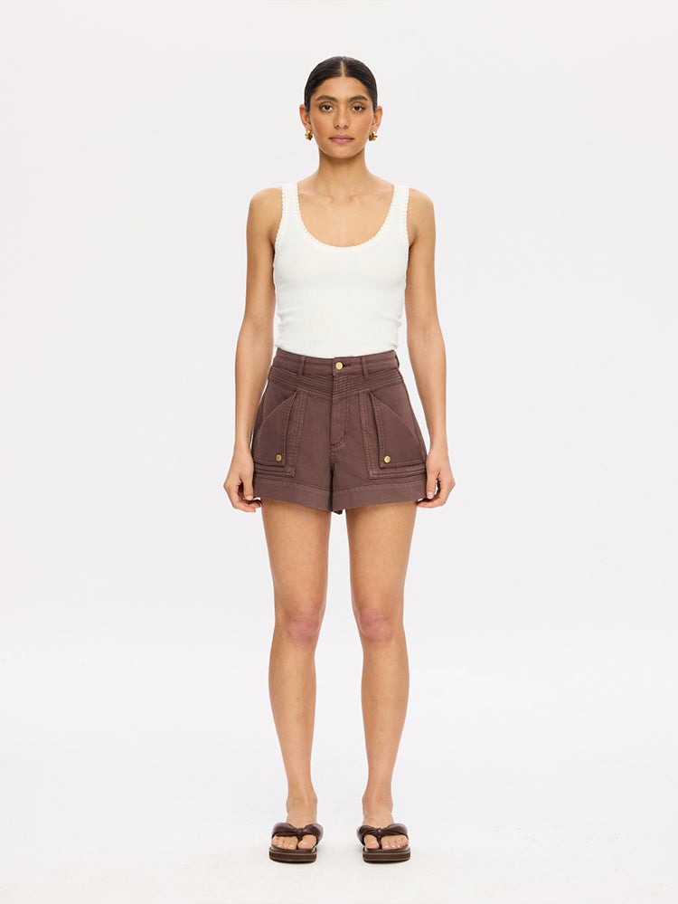 Celene Denim Short - Chocolate