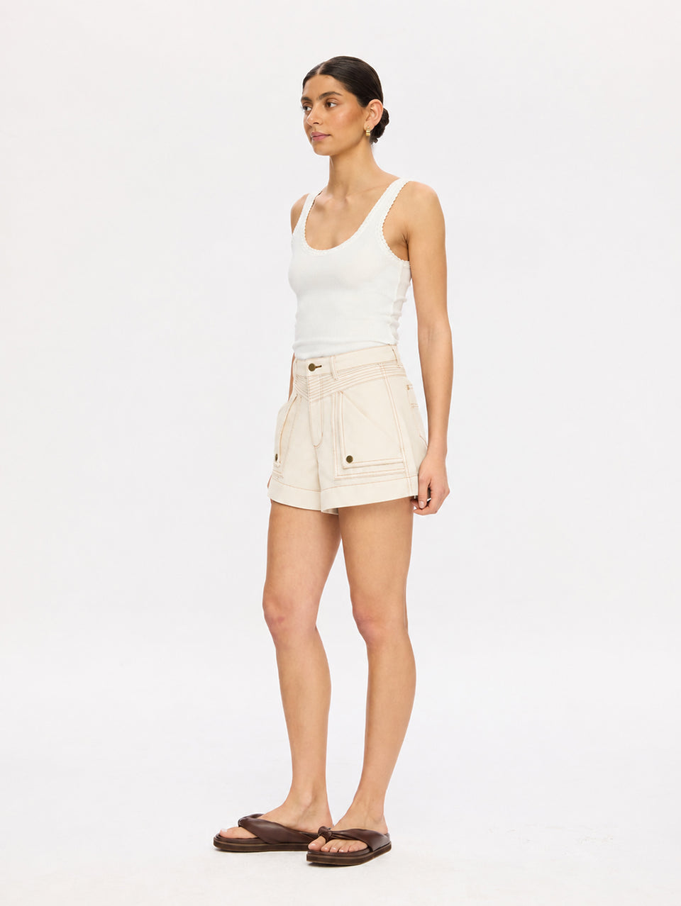 Celene Denim Short - Cream