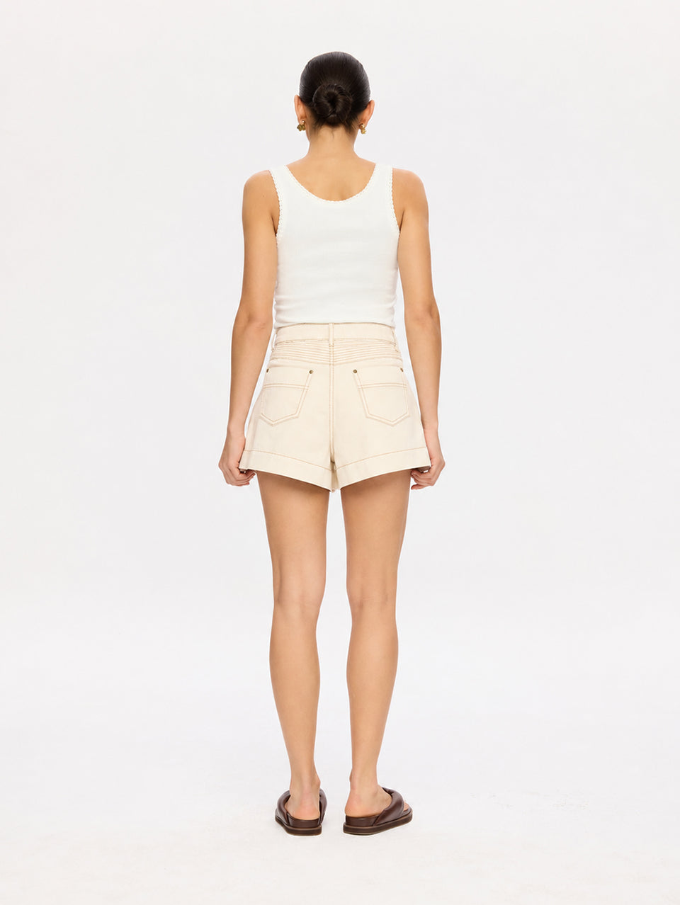 Celene Denim Short - Cream