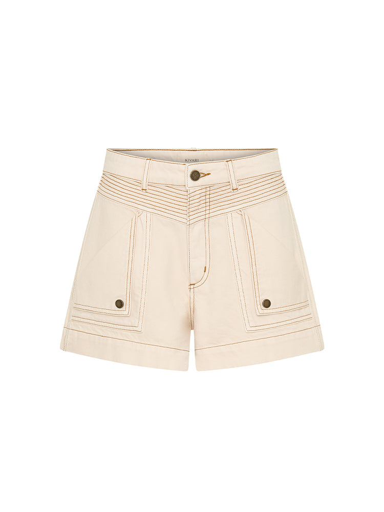 M212CRE-Celene-Denim-Short-CREAM