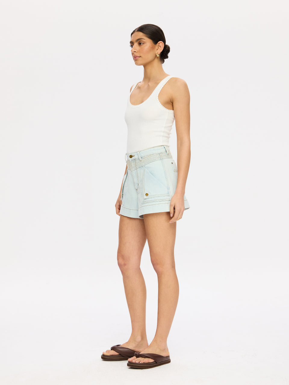 Celene Denim Short - Pale Blue