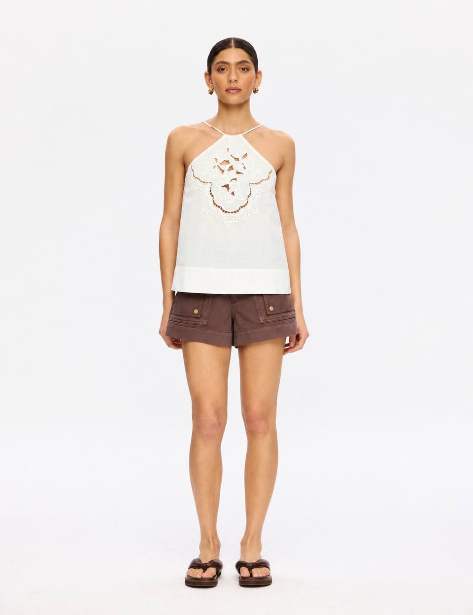 Zafira Embroidery Halter Top